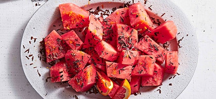 Watermelon with Bittersweet Chocolate Shavings