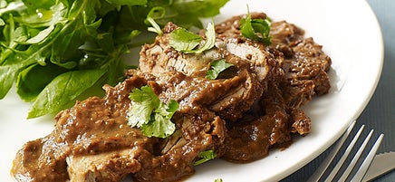 Slow roasted pork in mole sauce