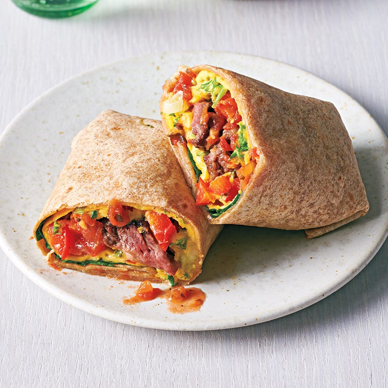 Steak and egg burritos