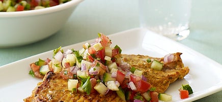 Indian-style red snapper with spicy-tomato relish
