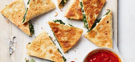 Spanakopita quesadillas