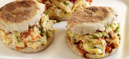 Mexican scrambled egg sandwiches