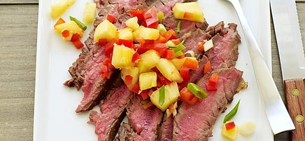 Asian-Spiced Flank Steak with Pineapple-Pepper Salsa