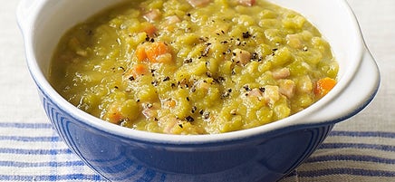 Split pea soup with Canadian bacon