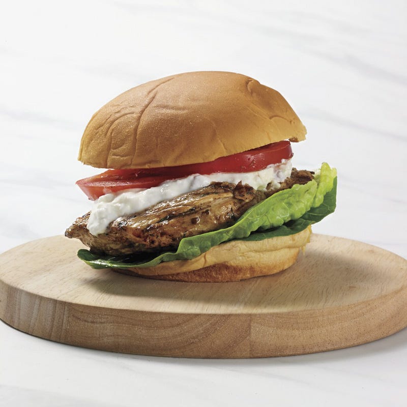 Greek-grilled chicken sandwich
