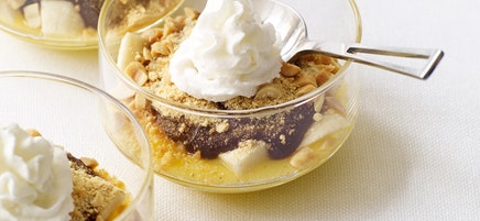 Chocolate and vanilla banana cream parfaits