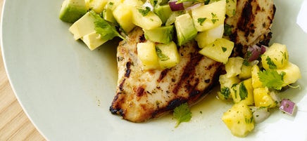 Grilled chicken with avocado-pineapple salsa