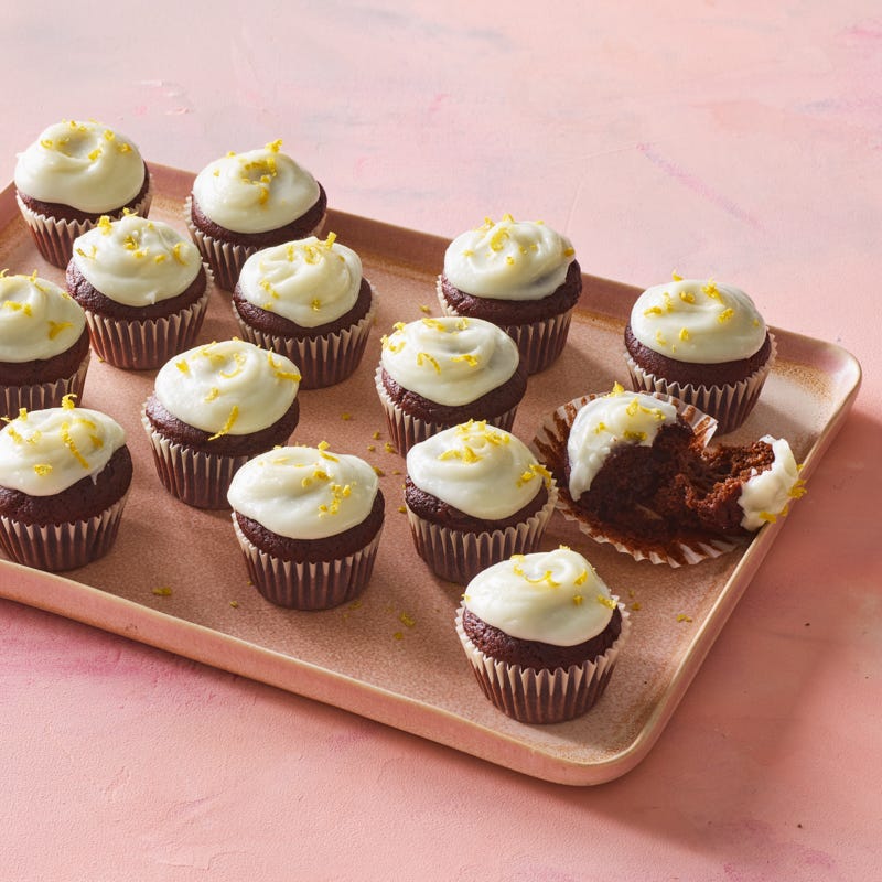 Photo of Mini red velvet cupcakes with cream cheese by WW