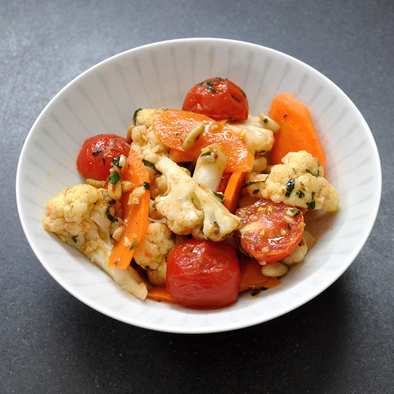 Photo of Pesto Stir-Fried Carrots, Cauliflower & Cherry Tomatoes by WW