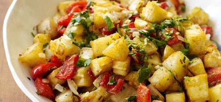 Crispy Yucca with Peppers, Onions and Lime
