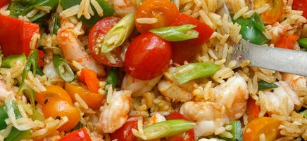Shrimp paella stir-fry