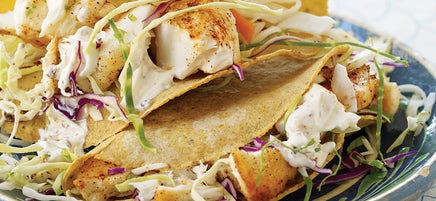 Fish tacos with chipotle cream