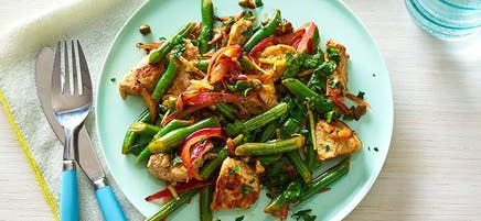 Lemony pork and vegetable stir-fry