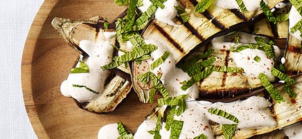 Grilled Baby Eggplant with Yogurt Sauce