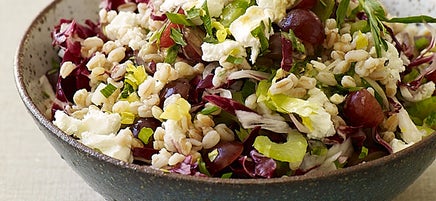 Farro Salad with Grapes, Goat Cheese & Tarragon Vinaigrette