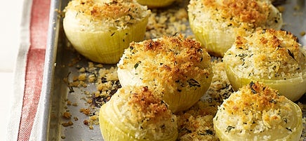 Crispy panko-topped onions
