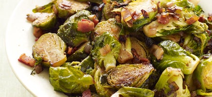 Brussels sprouts with bacon and shallots