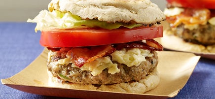 Bacon and cheese turkey burgers