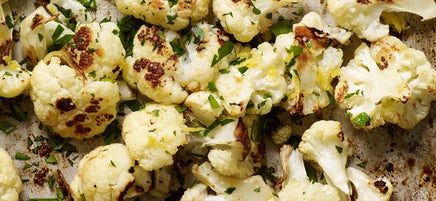 Roasted cauliflower with lemon, garlic, and parsley