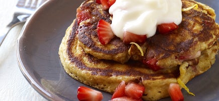 Whole wheat strawberry pancakes