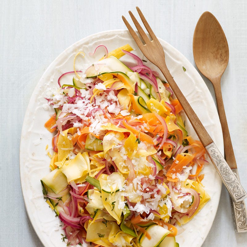 Photo of Tricolor Vegetable Ribbons with Lemon, Thyme and Pecorino by WW