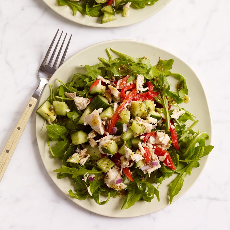 Photo of Greek tuna salad over arugula by WW