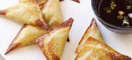 Crispy baked veggie wontons