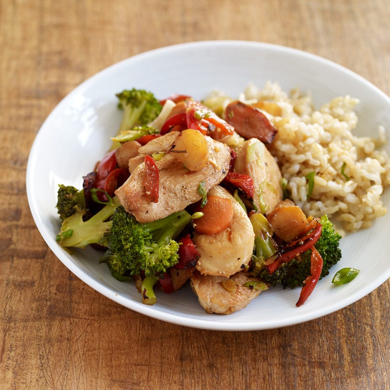 Photo of Ginger-garlic chicken stir-fry with rice by WW