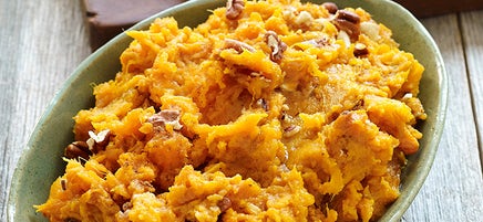 Pecan-spiced sweet potato mash