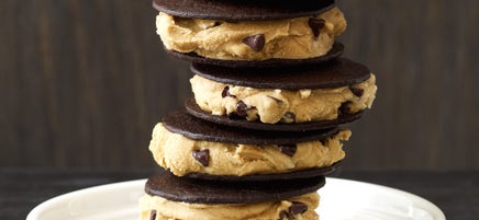 Mini coffee-chip ice cream sandwiches