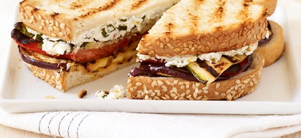 Grilled Veggie and Herbed-Goat Cheese Paninis