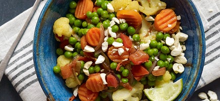 Curried Peas, Cauliflower, and Carrots