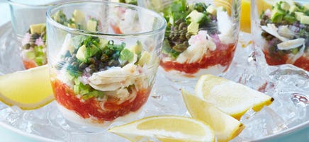 Creamy crab cocktail cup