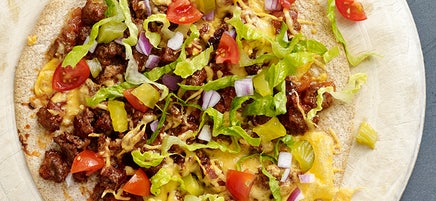 Cheeseburger Tortilla Pizza