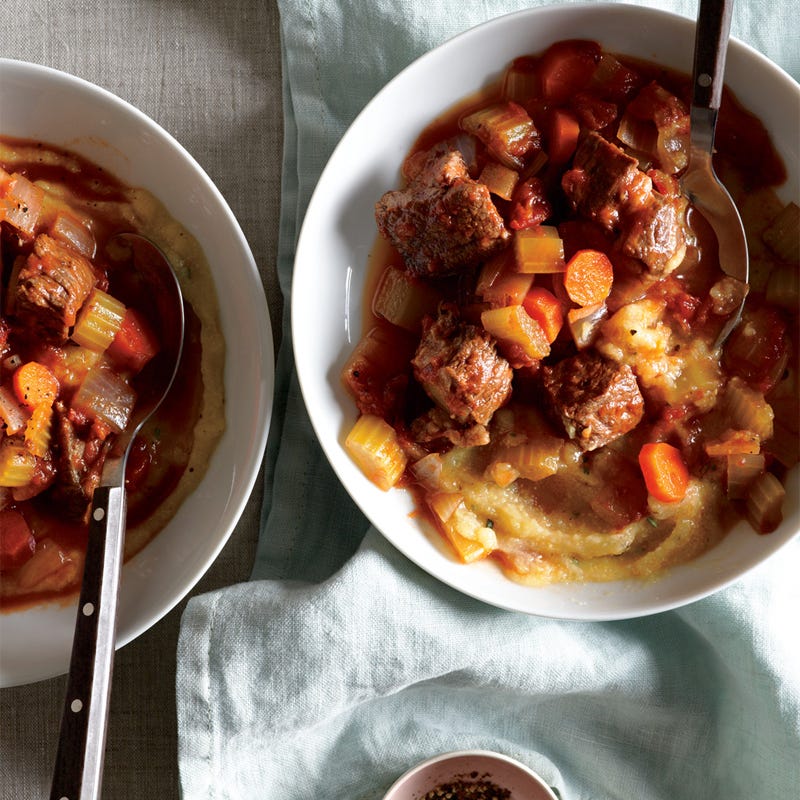 Photo of Tuscan beef stew with garlic-rosemary polenta by WW
