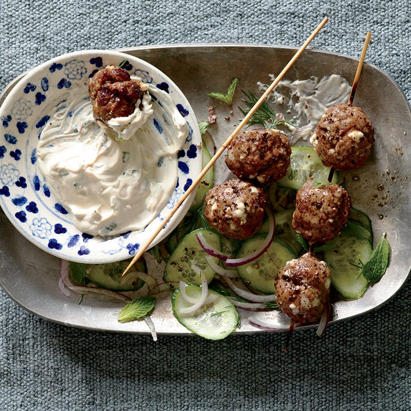 Photo of Turkish Meatball Kebabs with Yogurt-Pomegranate Sauce by WW