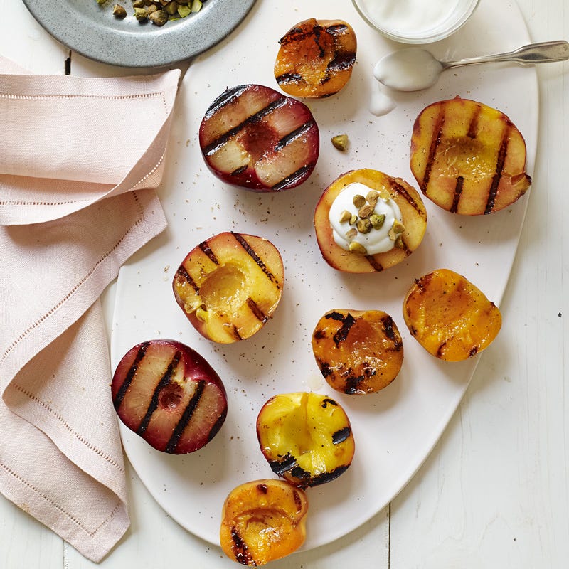 Photo of Grilled Stone Fruit with Honeyed-Yogurt & Pistachios by WW