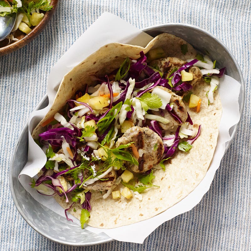 Photo of Grilled pork wraps with pineapple slaw by WW