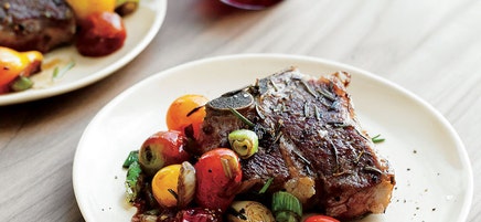 Rosemary lamb chops with balsamic tomatoes