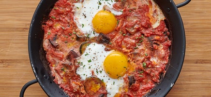 Skillet ratatouille with eggs