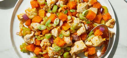 Warm Asian-inspired chicken and butternut squash salad