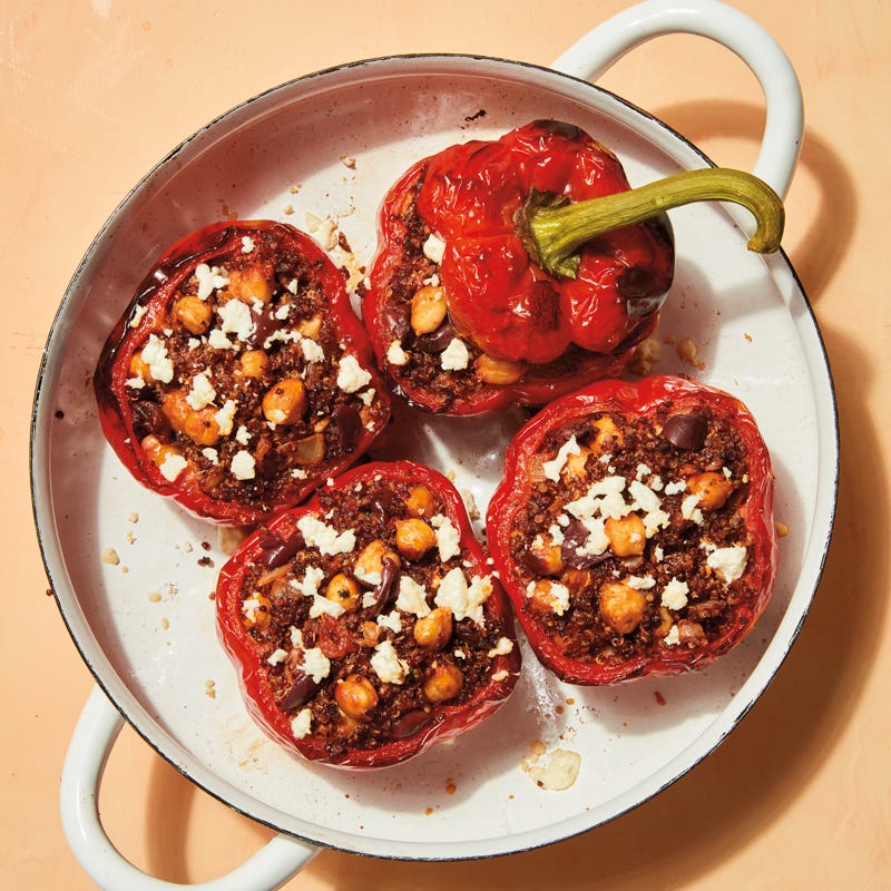 Stuffed peppers with quinoa & chickpeas