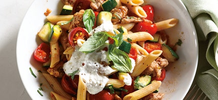 Garden-Style Penne with Sausage & Ricotta
