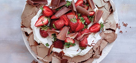 Chocolate-berry pavlova