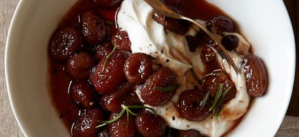 Roasted Grapes with Rosemary & Yogurt