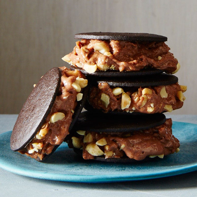 Photo of Mini chocolate peanut butter ice cream sandwiches by WW