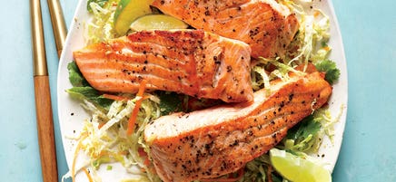 Salmon with Thai slaw