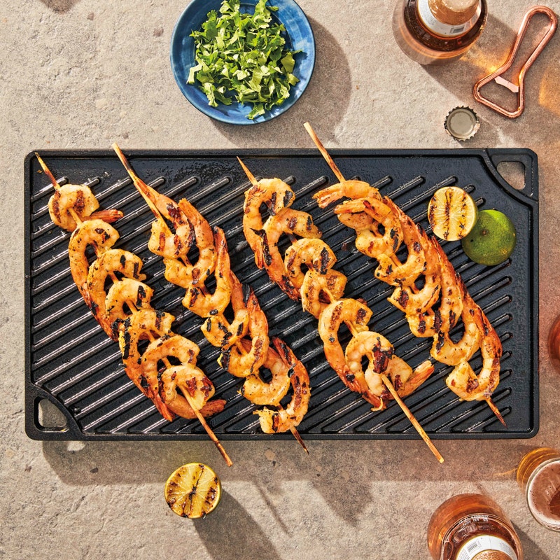 Grilled curried shrimp skewers