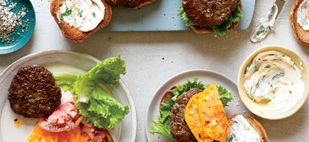 Beef and portobello burgers