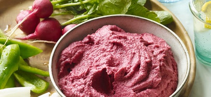 Lemony beet hummus